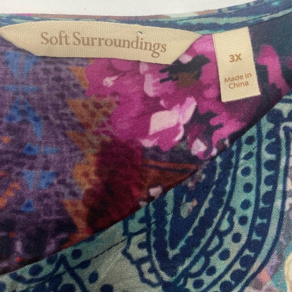 Soft Surroundings Women’s long Sleeve Tunic 3X Key Hole Button Front Pleats - Picture 3 of 12